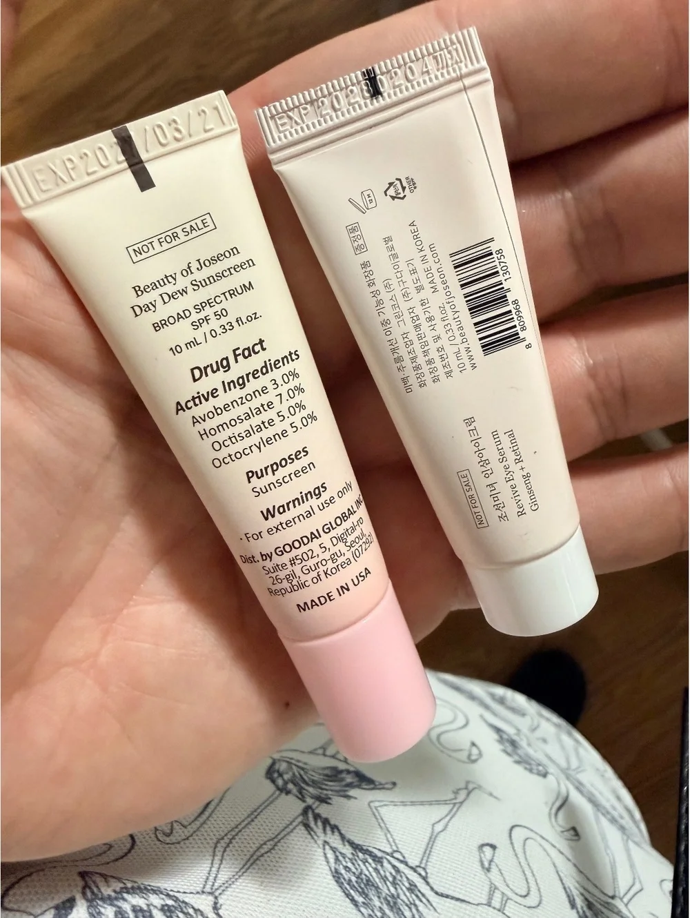 Beauty of Joseon Day Dew Sunscreen Broad Spectrum SPF 50 and Revive Eye Serum 10